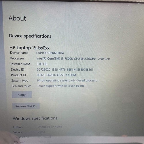 HP Laptop 15-BS015DX 15,6" i7-7500U 2,7 GHz 8 GB RAM 1 TB HDD - Foto 2 di 8