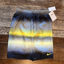 Nike Youth XL Swim Shorts Multicolor Yellow/Gray/Black NWT