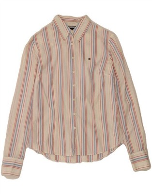 Tommy Hilfiger Damen Stretch Shirt US 4 Small weiß gestreift BV08