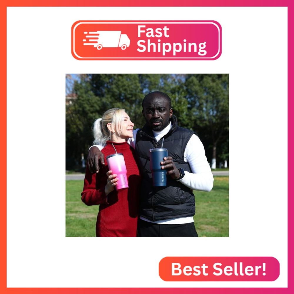 BJPKPK 30oz Tumbler with Lids and Straws, Stainless Steel Vacuum Insulated Coffe