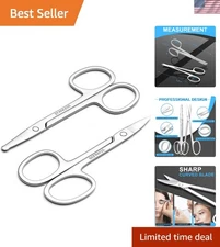 Luxury Stainless Steel Grooming Scissors Set - Eyebrow, Beard, and Nose Trimmers