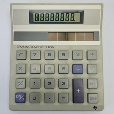 Vintage Texas Instruments TI-1795 Solar Calculator Beige Accounting Tested Works