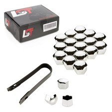 20x Abdeckkappen Radschraube Sechskant Kappen Set 17 mm chromfarben für MAYBACH
