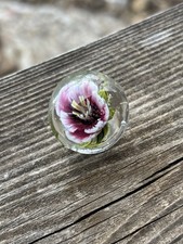 handmade art glass marble  Rare Poppy  By Sara Sally LaGrand