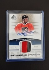 2013-14 SP Game Used Scott Laughton Inked Rookie Sweaters Patch Auto #/25