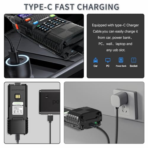 Baofeng 3800mAh Battery & Type-C Cable for 5RM GM-5RH UV-5G Plus UV-5RH Series - Bild 3 von 6