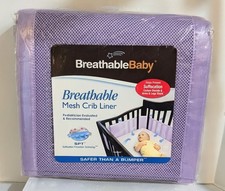 Breathable Baby Mesh Crib Liner in Lavender/Orchid NEW