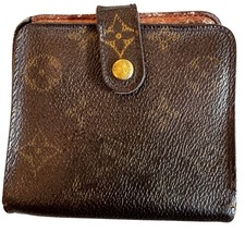 Vintage LOUIS VUITTON Bifold Wallet Brown Monogram Read Leather Spain
