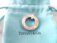 TIFFANY 1837 circle hoop 925 PENDANT + POUCH, BOX, BAG & Ribbon STERLING SILVER
