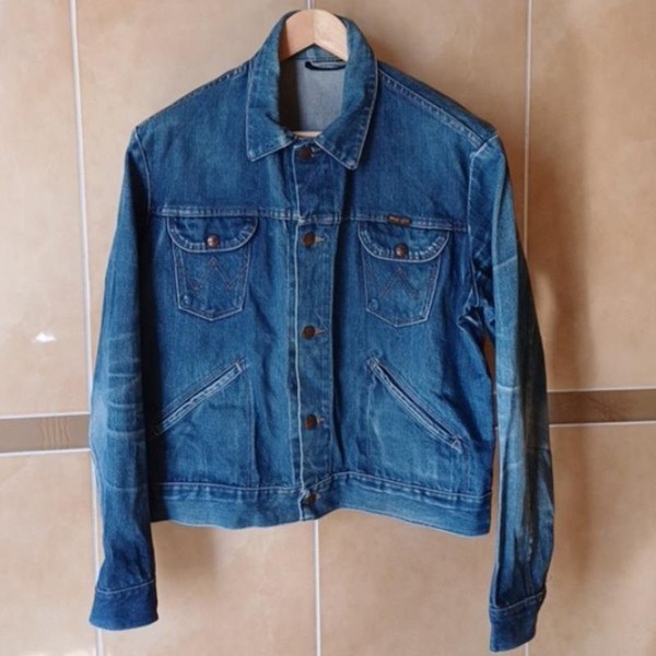 Men Wrangler Jacket Navy Denim 34 / XS / 42