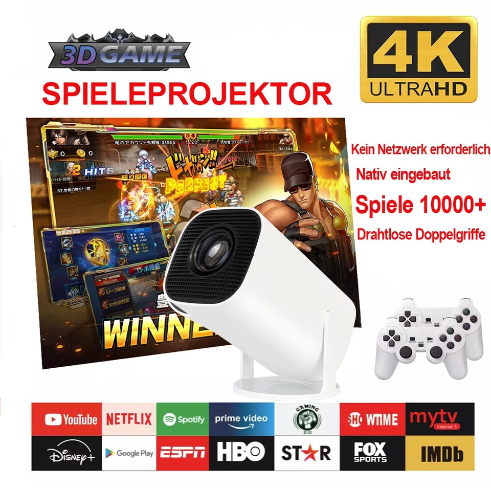 2025 Gaming Projektor 4K P30MAX Android 11 Wireless Gaming Controller Dual WIFI - Bild 2 von 4