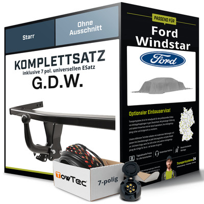 Für FORD Windstar Anhängerkupplung starr +eSatz 7pol universell 10.1998-08.2004