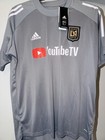 adidas LAFC Los Angeles FC Gray YouTube TV Short Sleeve Polyester Jersey L — photo 1
