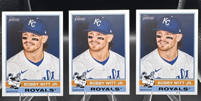 (3) 2025 Topps Heritage - Bobby Witt Jr. #92