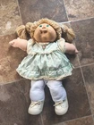 Vintage 1986 Cabbage Patch Kids Blonde Sun Dress Green Eyes Doll China w/ Outfit