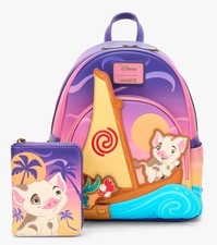 NUEVA Mini Mochila y CARTERA Loungefly Disney Moana Pua & Hei Hei Boat
