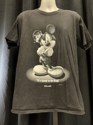 Vintage Mickey Mouse 00s It's Good to Be King Black T Shirt Sz L