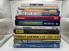 Self Help 10 Book Lot Mindset, Mars And Venus, The Gift Of Fear,seven Spiritual