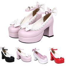 Gothic Goth Lolita Barock Bow Damen Schuhe Shoes Cosplay Kostüme pumps high heel