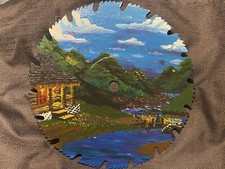 hand painted hand saw blade