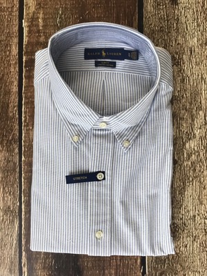 polo ralph lauren slim fit striped oxford shirt