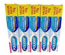 Poligrip Flavour Free Value PACK Denture Fixative Cream | 5 x 70g | Exp 2026/27