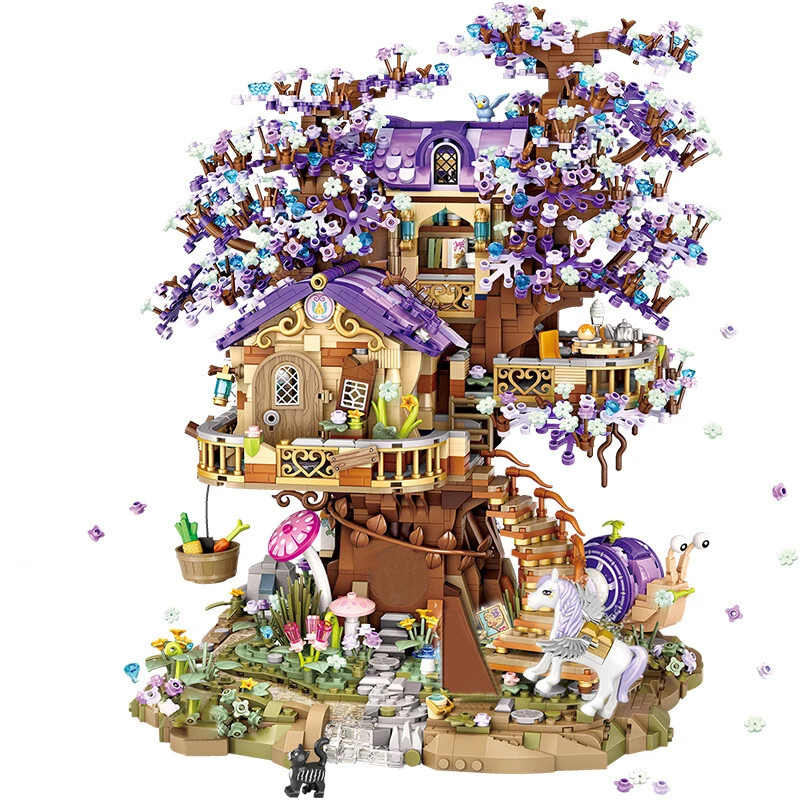 Creative LOZ MINI Elves Treehouse Sets Building Block MOC Girls