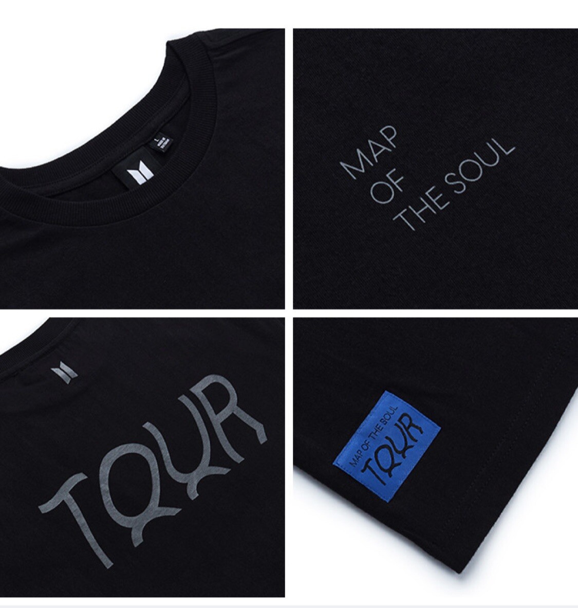 BTS OFFICIAL MERCH MAP OF THE SOUL TOUR T-SHIRT TOUR EDITION LARGE