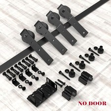 CCJH 3-8FT Super Mini Cabinet Bypass Sliding Barn Door Hardware Kit for 2/4 Door