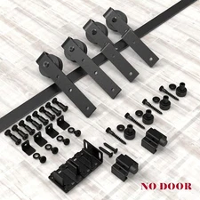 CCJH 3-8FT Super Mini Cabinet Bypass Sliding Barn Door Hardware Kit for 2/4 Door