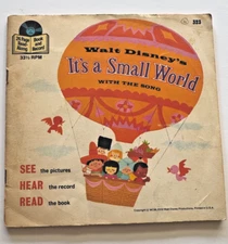 Walt Disney’s It’s a Small World Book and 33 1/3 Record  & 24 page book 1968 VTG