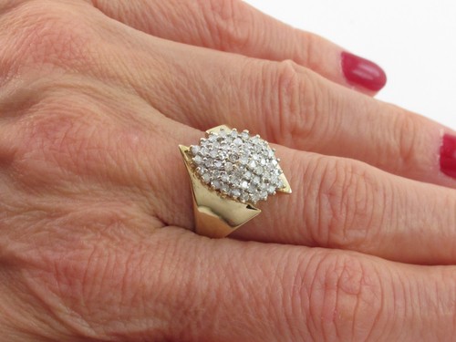 14k Yellow Gold Diamond Ring - A Fine Ring For Ladies - Picture 5 of 7