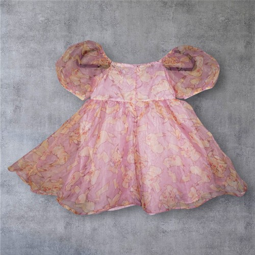 Pokemon Pikachu Girl's Organza Babydoll Mini Dress Pink Size (M) 8 - Picture 10 of 14