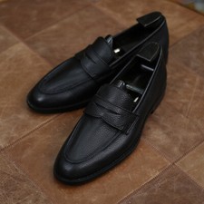 British Fashion Men Slip On Business Formal Cowhide Genuine Leather Loafer Shoes