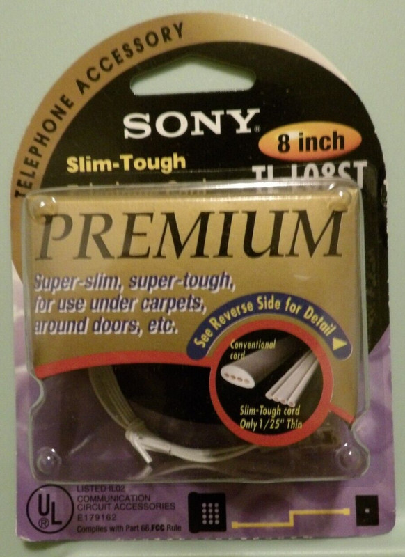 Vintage Sony TL-L08ST Corded Telephone Slim Tough Single Line New 8".