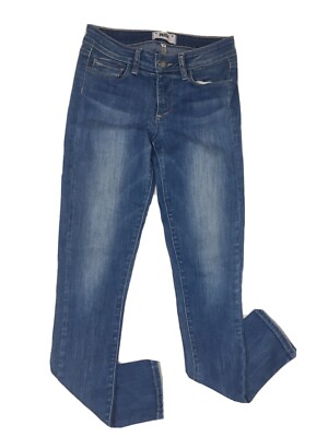 Paige Jeans Women's Size 2 Blue Denim MidRise Crop Straight Leg Flat Front Pants