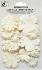 Handmade 3D Paper Flowers, IVORY 15/pk - Little Birdie CR79685