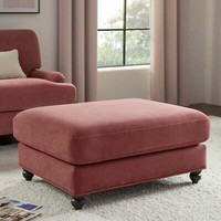 Dusk Hampshire Dusky Pink Matte Velvet Pouffe RRP £199