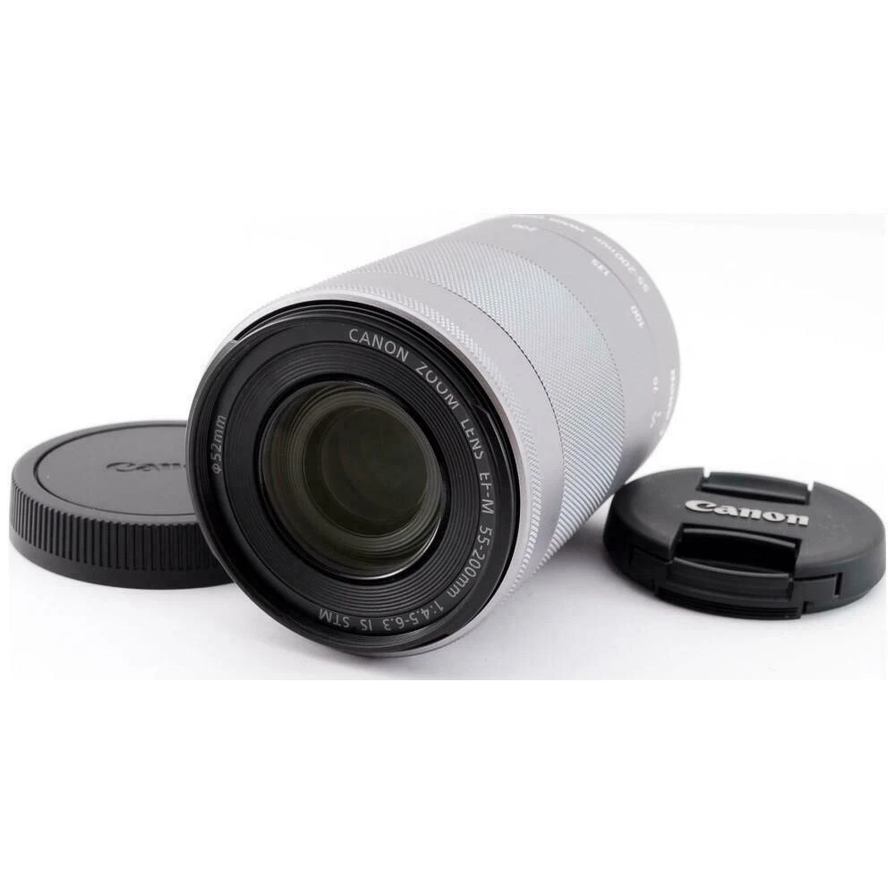 Canon EF-M 55-200mm f/4.5-6.3 IS STM Lens Silver Color