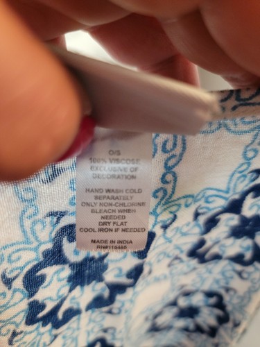 Sonoma Blue & White Floral High-Low Thin Duster Women's One Size Fits Most - Picture 6 of 6