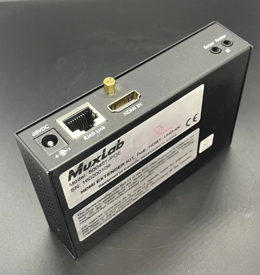 Extensor HDMI MuxLab Prodigal con transmisor PoE HDBT 500451-POE UHD-4K Foto 4 de 4