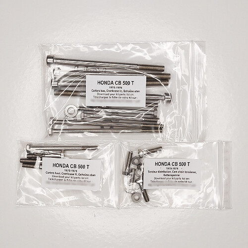Kit vis carter moteur Honda CB 500 T 1976 boulon héxagone inox