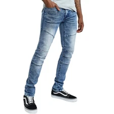 Reason Leighton Light Wash Straight Fit Casual Denim Blue Jeans Pants Men's