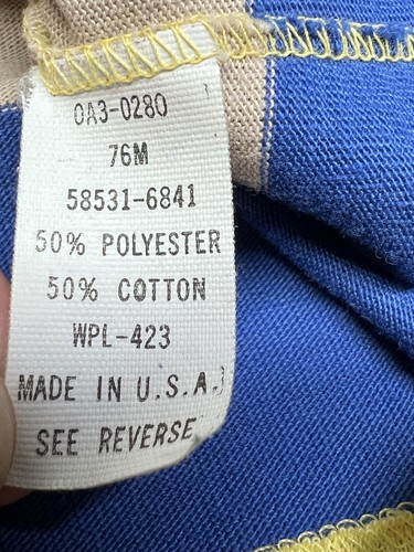 Vintage 80s Levis Polo Retro Shirt Striped Color Block Paper Thin Sz M USA Made - Picture 6 of 10