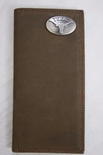ZEP-PRO NCAA Texas Longhorns Crazy Horse Leather LONG Roper WALLET Tin Gift Box