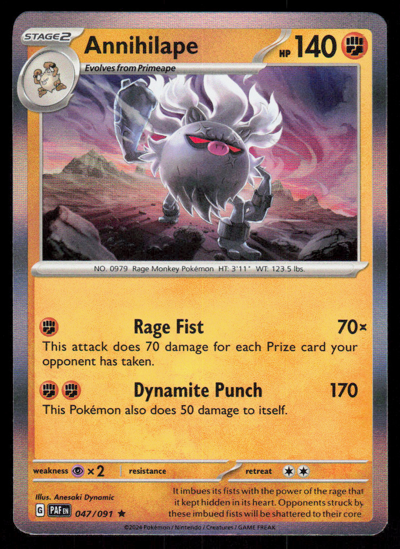 Annihilape 047/091 Holo Rare Pokemon Paldean Fates LP