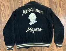 vintage 60s corduroy Senior Jacket, CHAIN STITCHING, Mt. Vernon Majors, Size M