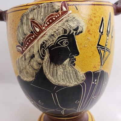 Zeus Dios Griego Antiguo Raro Florero De Ceramica Del Arte Anfora