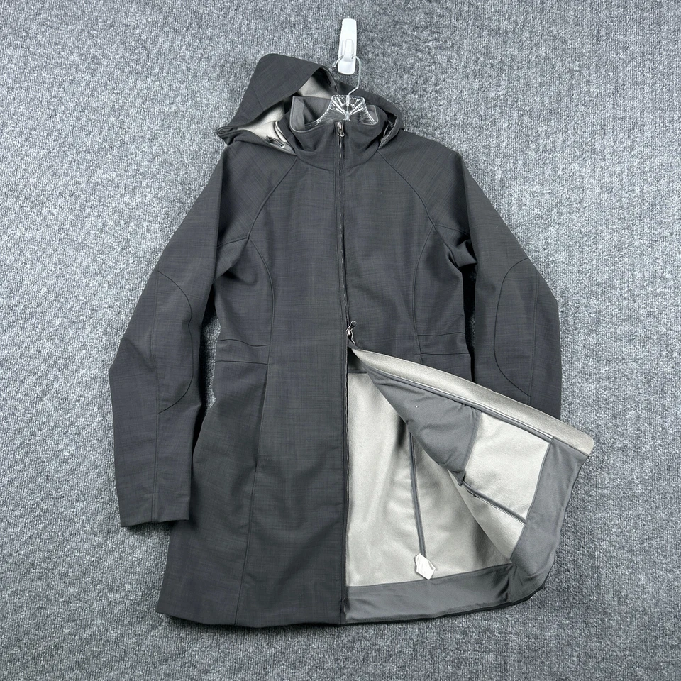Chaqueta REI Adulto Pequeña Gris Cremallera Completa Larga Parka Forrada con Capucha Softshell Mujer Foto 3 de 4