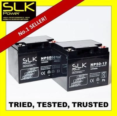 SLK POWER PRIDE COLT PURSUIT MOBILITY SCOOTER AGM/GEL BATTERIES (2 X 12v 50AH)